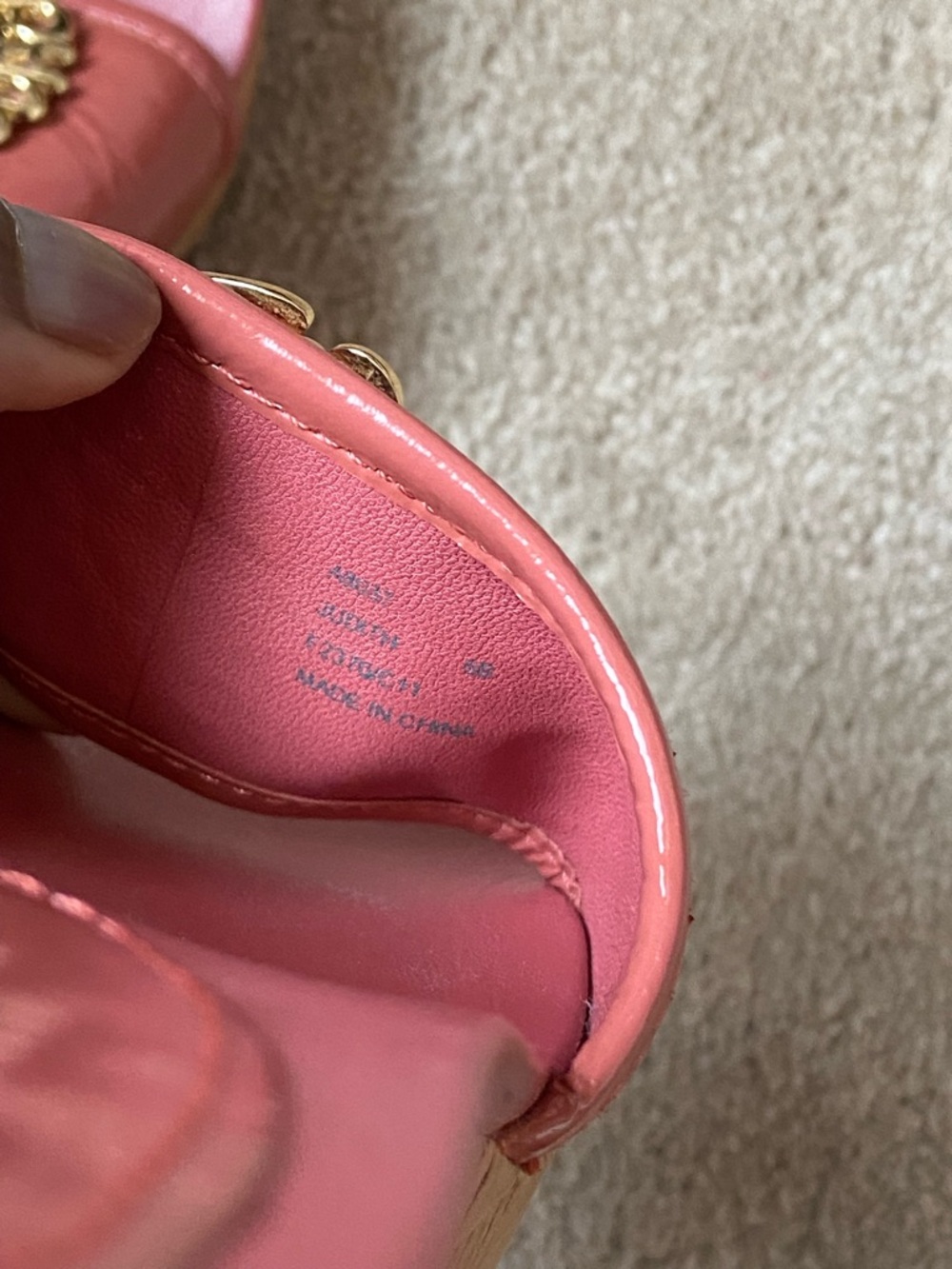 Coach Coral Pink Slide Sandals with Gold Emblem - Picture 7 of 7